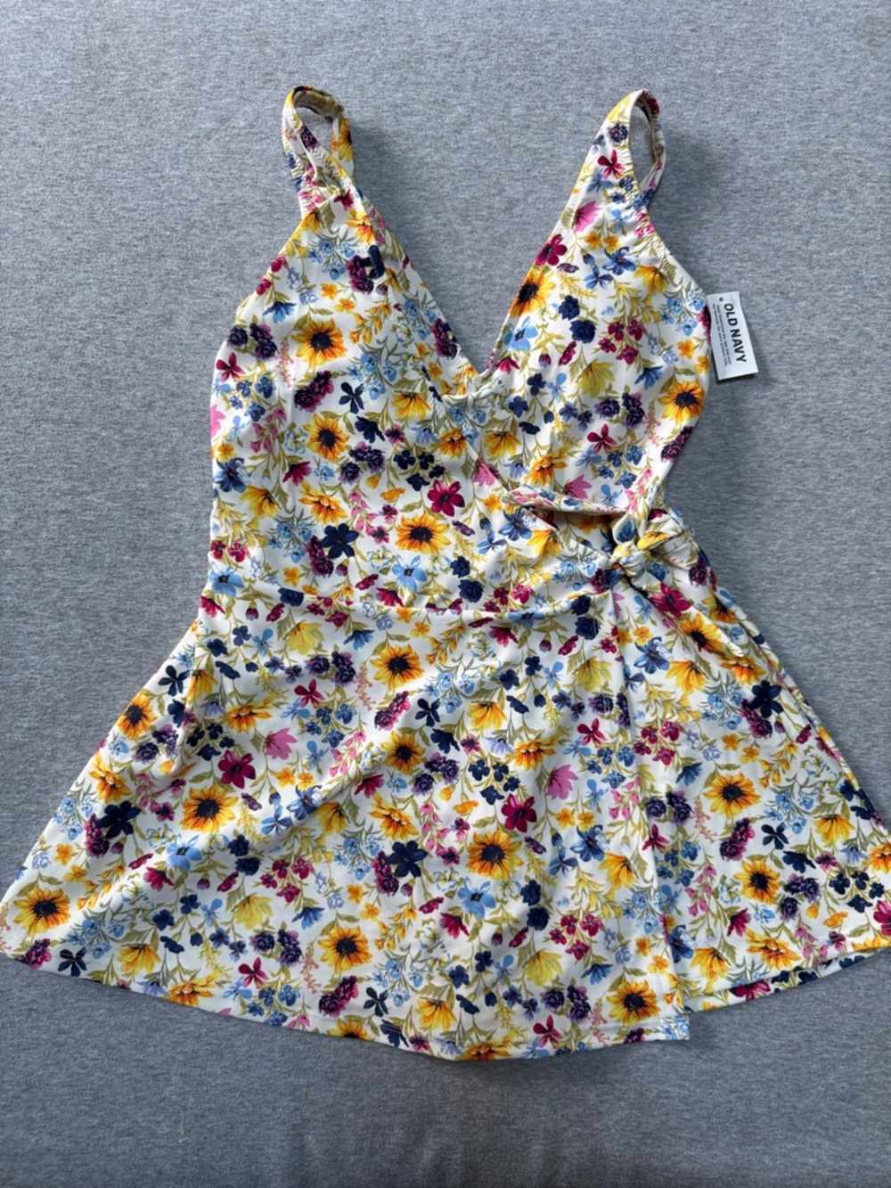 Old Navy Yellow Floral Tie-Waist swimsuit